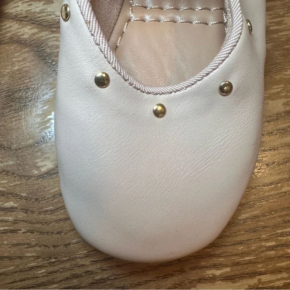 Zara Terez Blush Pink Mary Jane Flats with Gold Studs